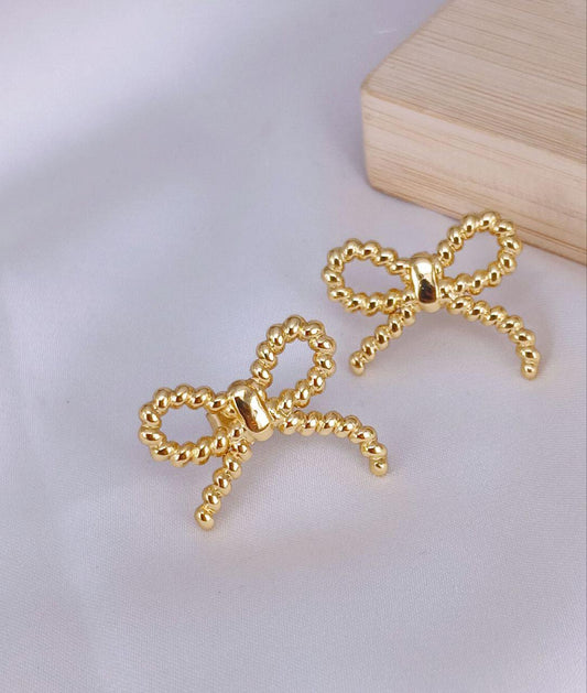 Golden Dots Bow Earring