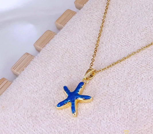Blue starfish Necklace