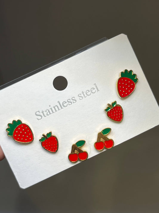 Strawberries Earring Set